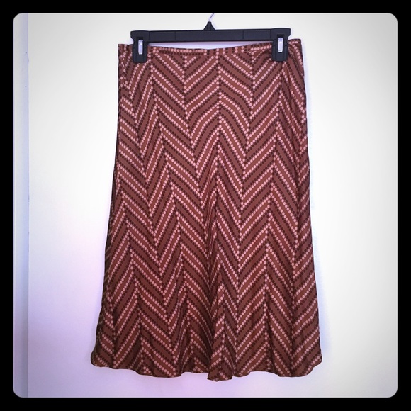 SILKY KNEE-LENGTH PRINTED A-LINE SKIRT - Picture 1 of 3